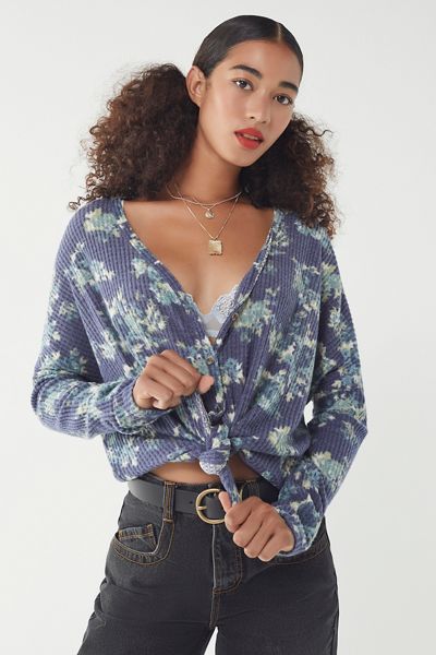 Out From Under Jojo Oversized Thermal Button-Front Top