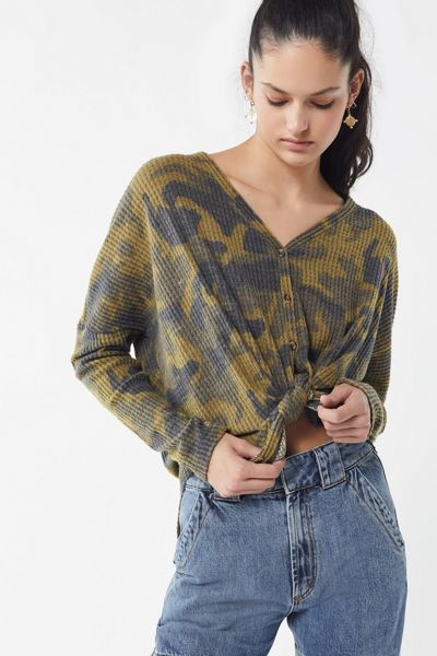 Out From Under Jojo Oversized Thermal Button-Front Top