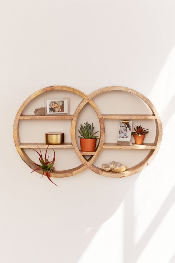 Slide View: 1: Dahlila Double Round Wall Shelf