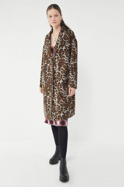 UO Leopard Print Overcoat