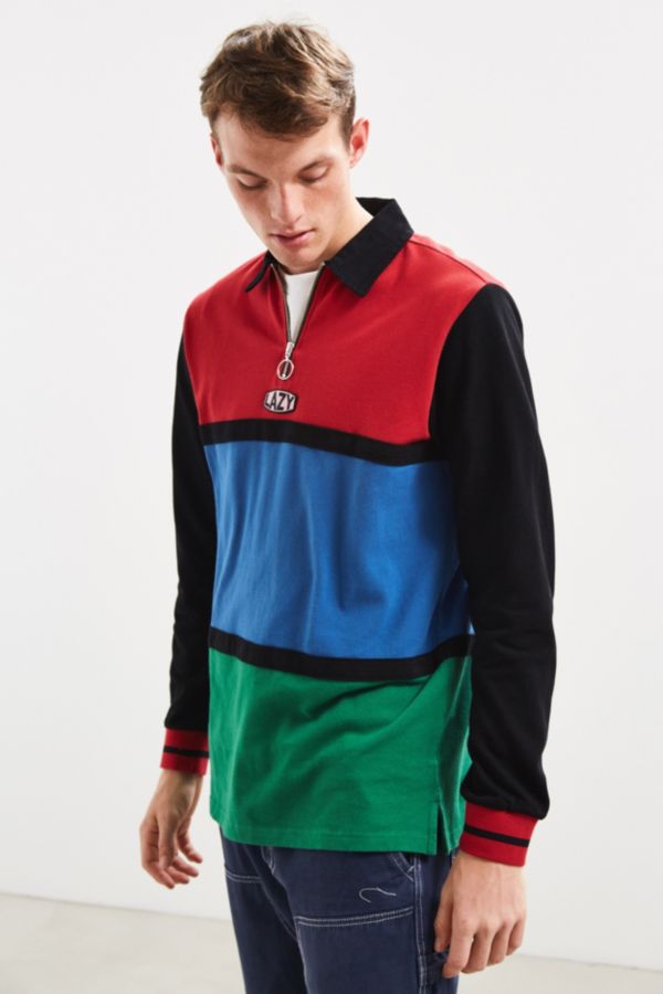 Lazy Oaf Colorblock Zip Rugby Shirt | Urban Outfitters