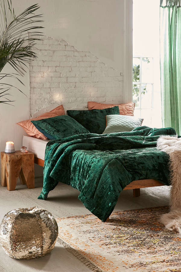 Slide View: 1: Skye Crushed Velvet Comforter