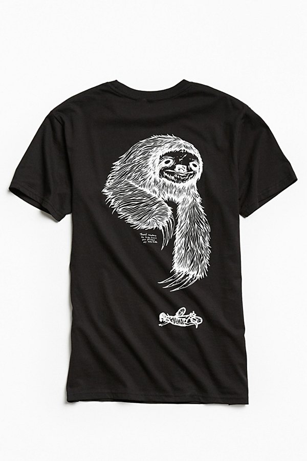 Welcome Sloth Tee - Black S at Urban Outfitters