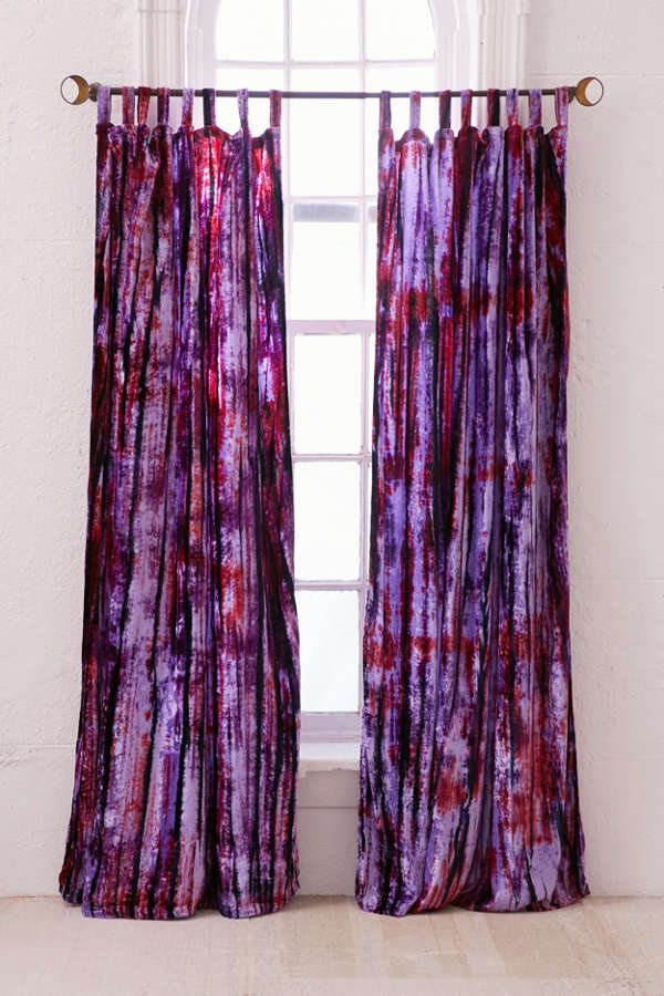 Slide View: 1: Eden Tie-Dyed Velvet Window Curtain