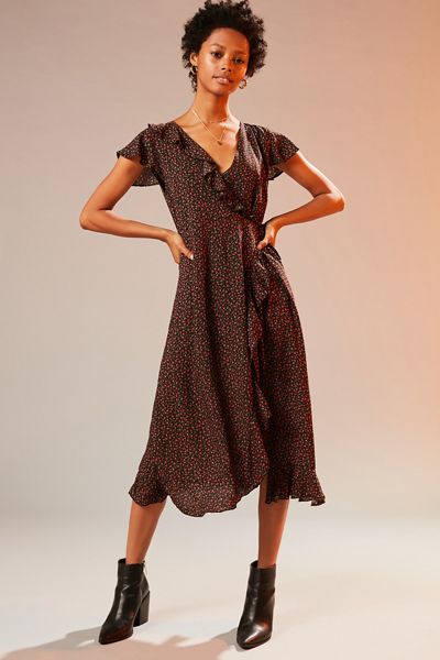 Kimchi Blue Ruffle Midi Wrap Dress