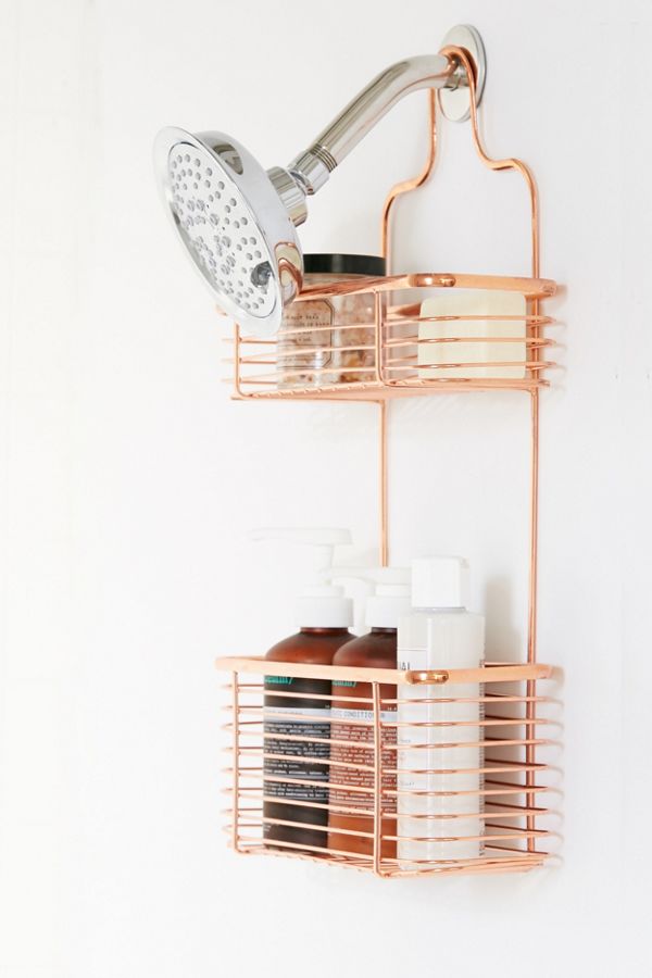 THINGS TO KNOW BEFORE MOVING OUT- SOYVIRGO.COM/ Minimal Rose Gold Shower Caddy