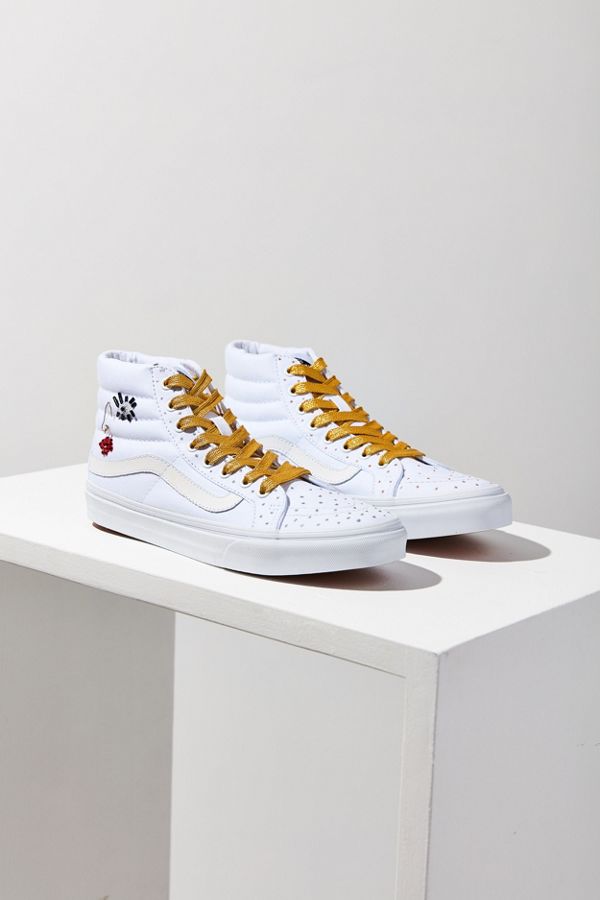 Vans X UO Design Gold Glitter Beaded Sk8Hi Sneaker Urban Outfitters