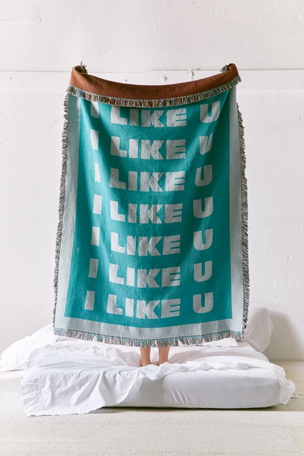 UO Artist Series I Like U Woven Throw Blanket Urban Outfitters