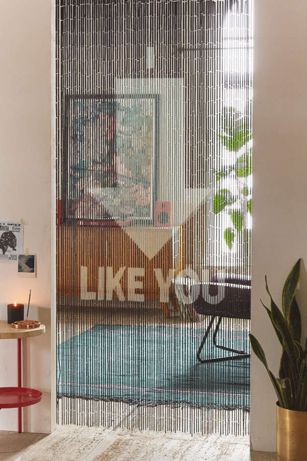Slide View: 1: I Like You Bamboo Beaded Curtain