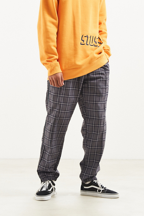 UO Side Zip Windowpane Pant Urban Outfitters
