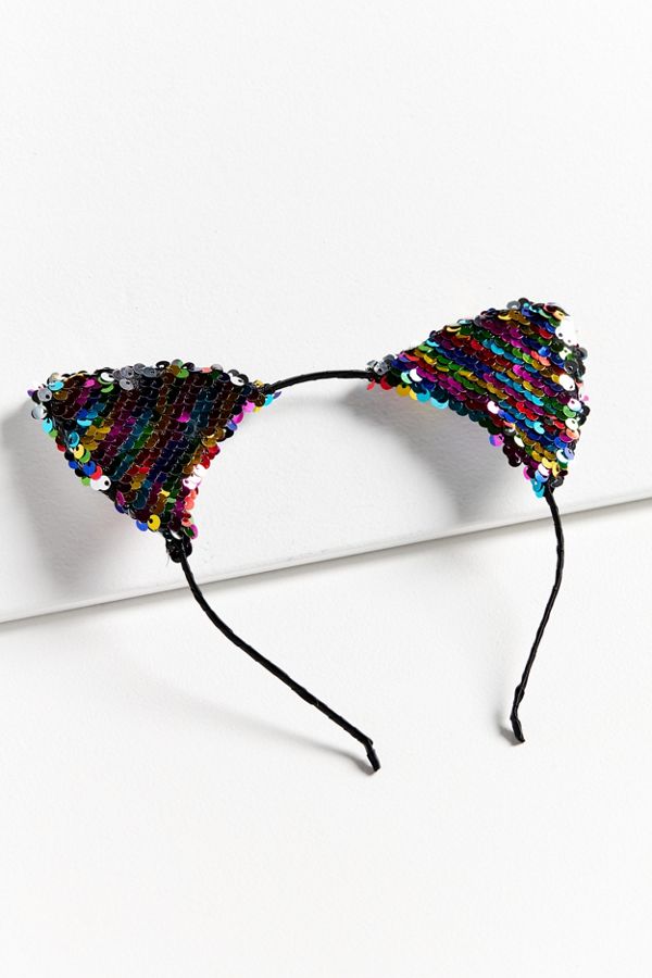 Sequin Cat Ear Headband Urban Outfitters