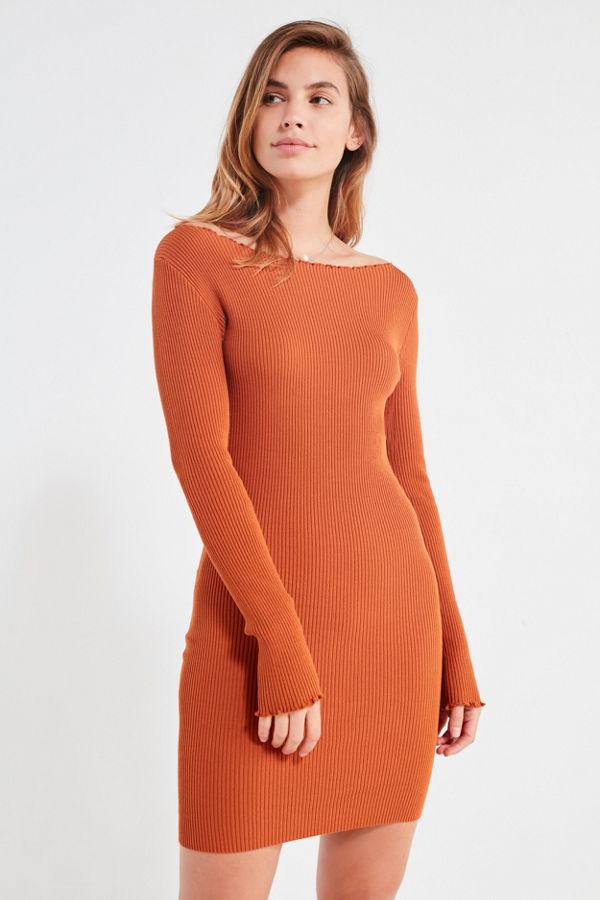 UO Lettuce Edge Ribbed Bodycon Dress Urban Outfitters