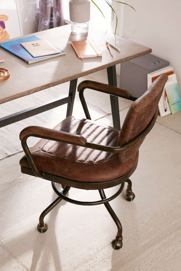 Slide View: 1: Foster Leather Desk Chair