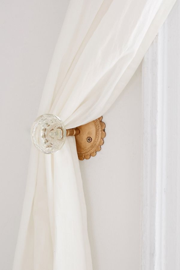 Slide View: 2: Crystal Door Knob Curtain Tie-Back