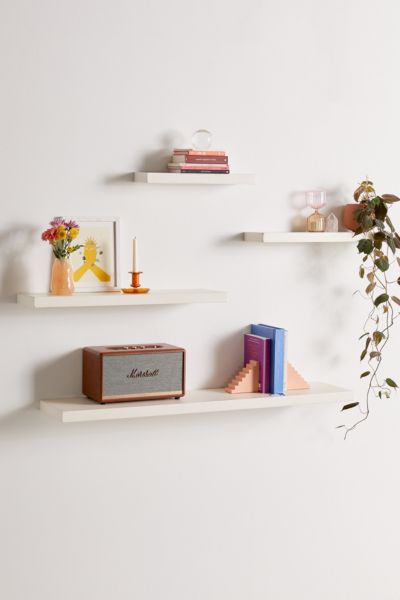 Urban Outfitters Simple Floating Wall Shelf In White