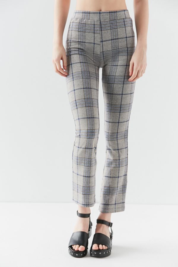 kick flare plaid trousers