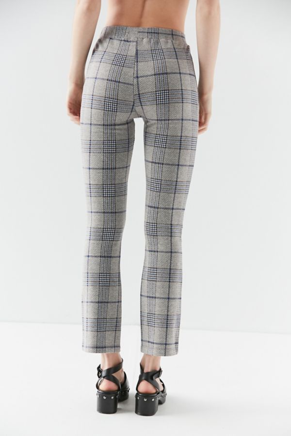 kick flare plaid trousers