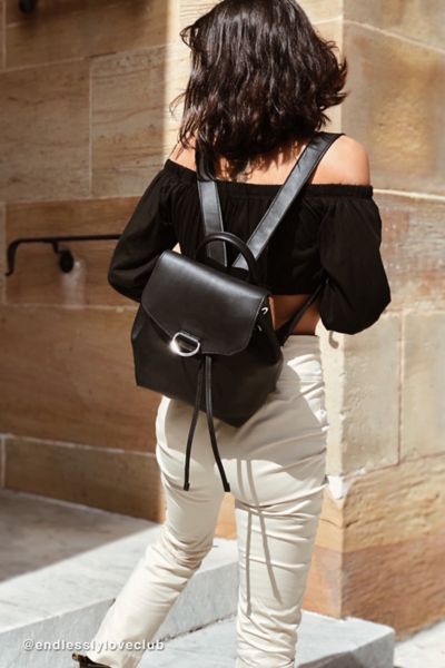 mellie faux leather mini backpack