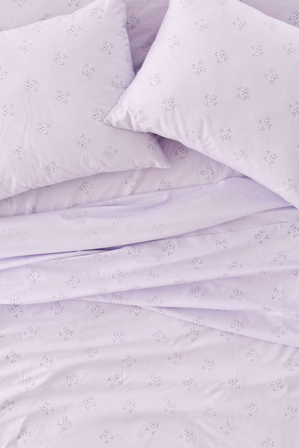 Slide View: 2: Cat Face Sheet Set