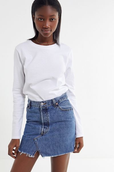 Urban Renewal Remade Levi’s Notched Denim Mini Skirt