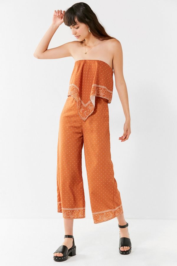 Finders Keepers Cropped Bandana Jumpsuit Urban Outfitters