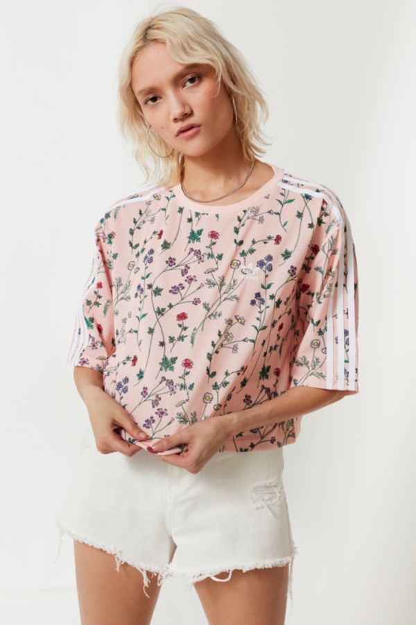 adidas Originals Floral Cropped Tee | Urban Outfitters