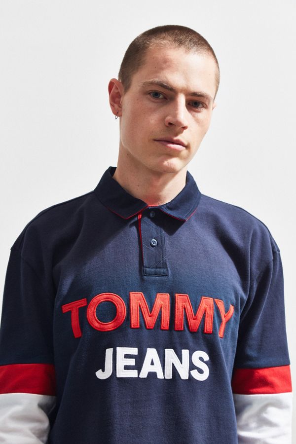 Tommy Jeans Logo Rugby Shirt Urban Outfitters