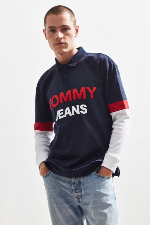 Tommy Jeans Logo Rugby Shirt | Urban Outfitters