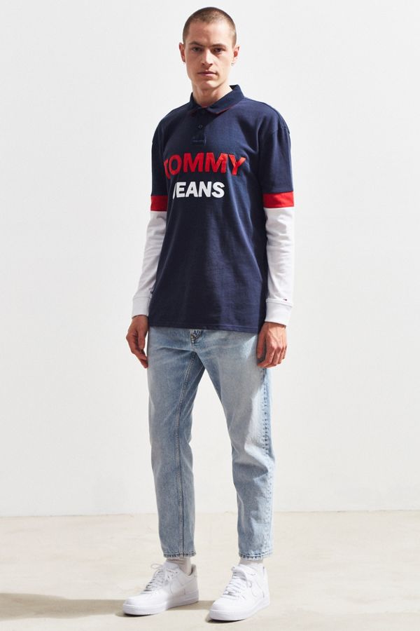 Tommy Jeans Logo Rugby Shirt | Urban Outfitters