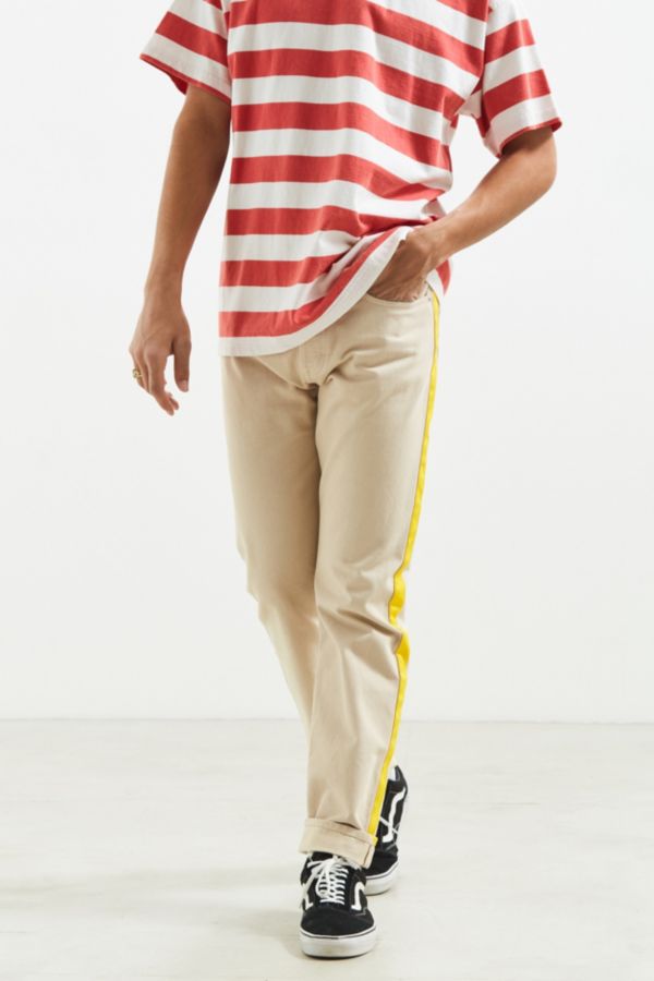 Calvin Klein High Taped Khaki + Red Straight Jean Urban Outfitters