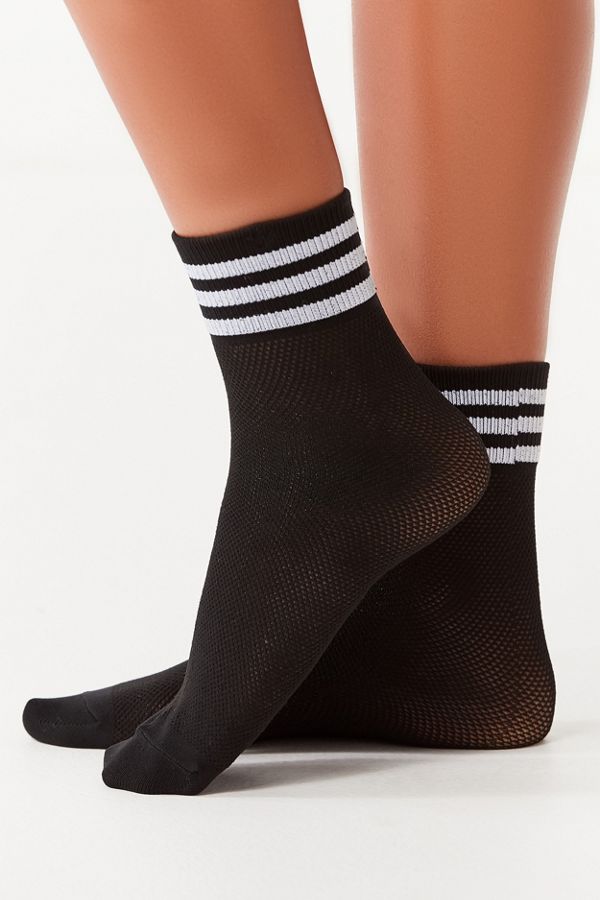 adidas Originals Mesh Striped Black Quarter Sock Urban Outfitters