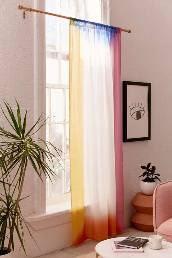 Slide View: 2: Rainbow Airbrush Border Window Curtain