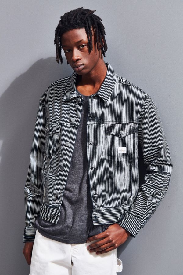Calvin Klein Archive Stripe Denim Trucker Jacket | Urban Outfitters