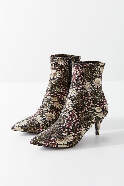 Hazel Floral Jacquard Ankle Boot