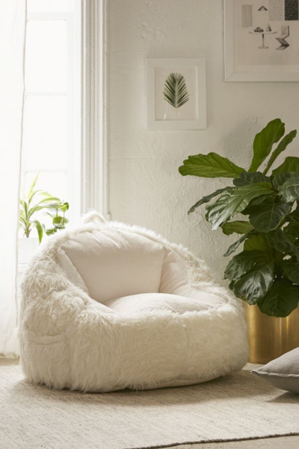 Faux Fur Electronics Storage Bean Bag Chair | Urban Outfitters