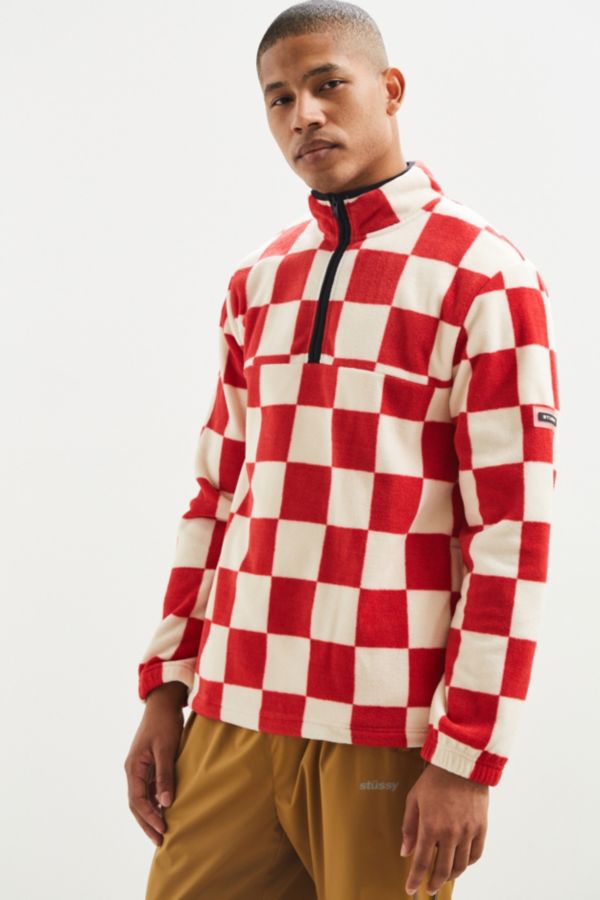 Stussy Checkered Mock Neck Sweatshirt | Urban Outfitters