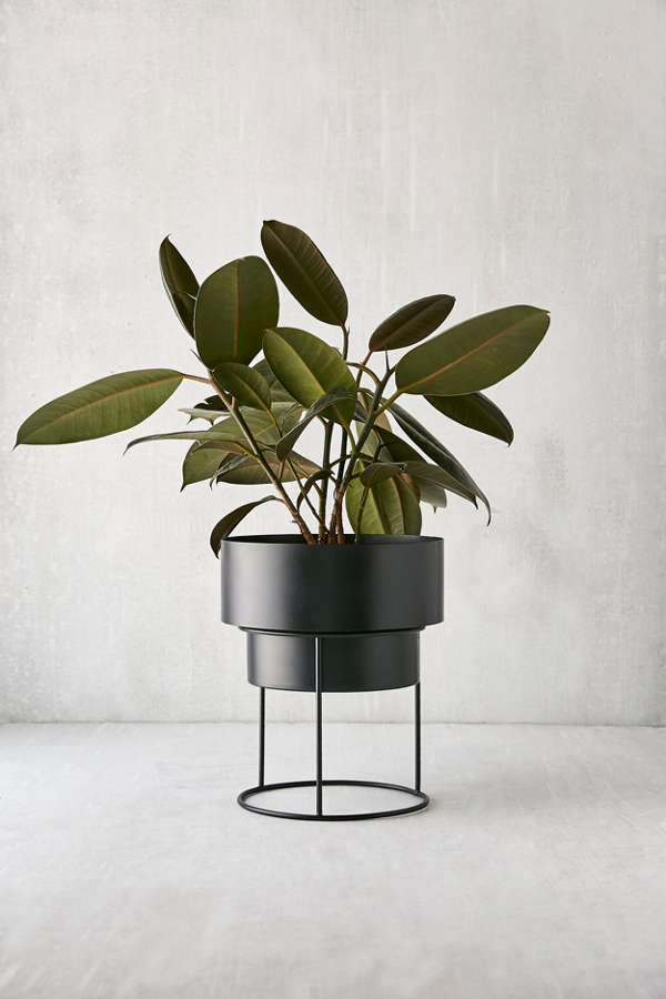 Slide View: 1: Noa 8" Metal Planter + Stand