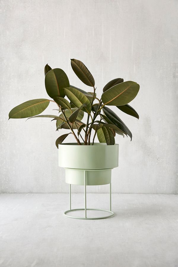 Slide View: 1: Noa 8" Metal Planter + Stand