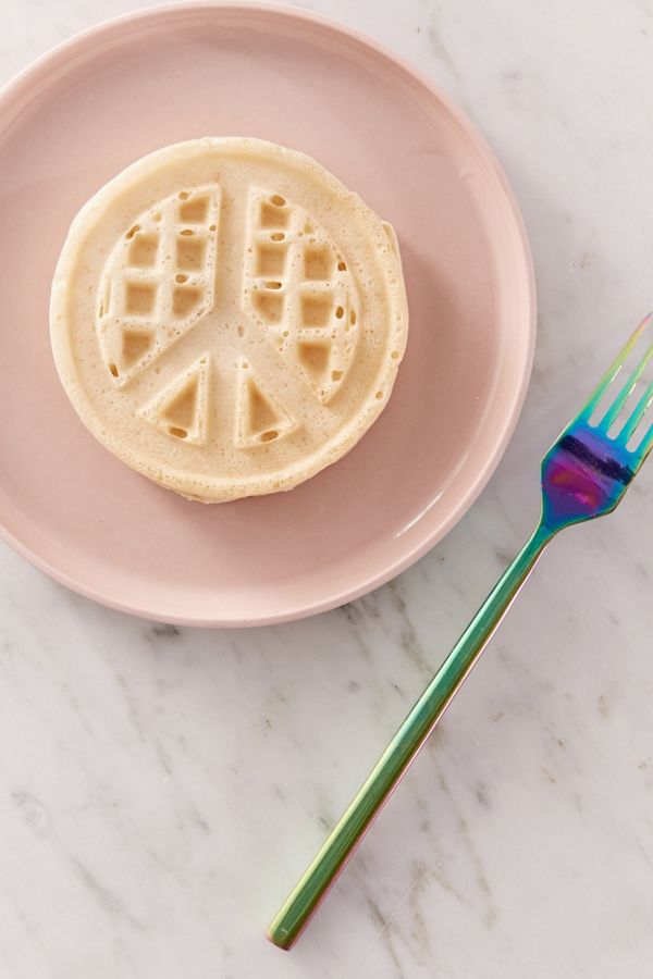 Slide View: 1: Peace Sign Mini Waffle Maker