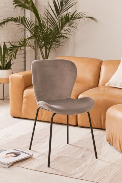 Urban Outfitters Rosa Velvet Dining Chair In Grey