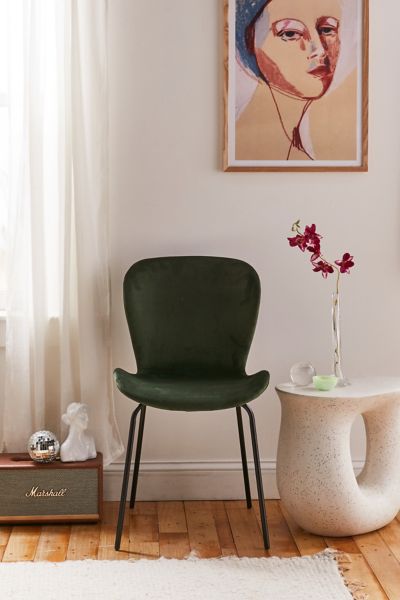 Urban Outfitters Rosa Velvet Dining Chair In Green