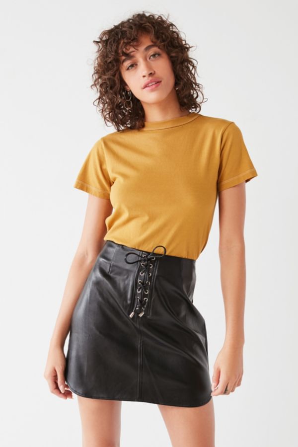 UO Faux-Leather Lace-Up Mini Skirt | Urban Outfitters