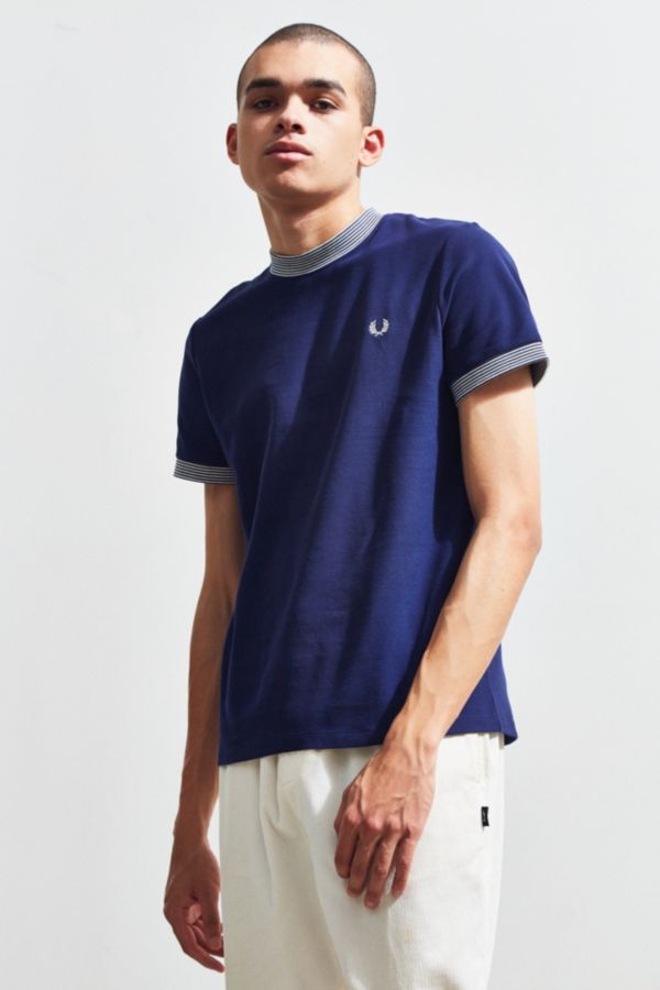Fred Perry Stripe Rib Pique Tee | Urban Outfitters