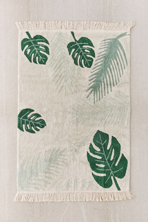 Tropical Greens Washable Rug Urban Outfitters