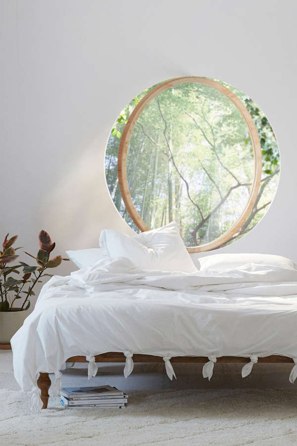 Slide View: 1: Knotted Washed Cotton Duvet Cover