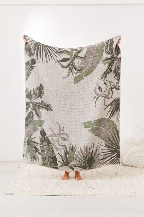 Slide View: 1: Printed Woven Jacquard Throw Blanket