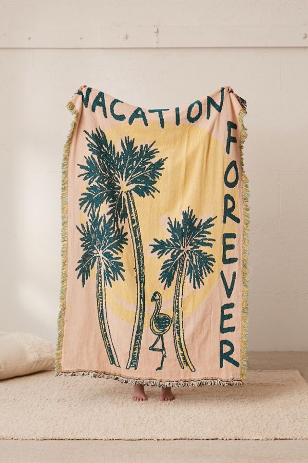 Slide View: 1: Calhoun & Co. X UO Vacation Forever Throw Blanket