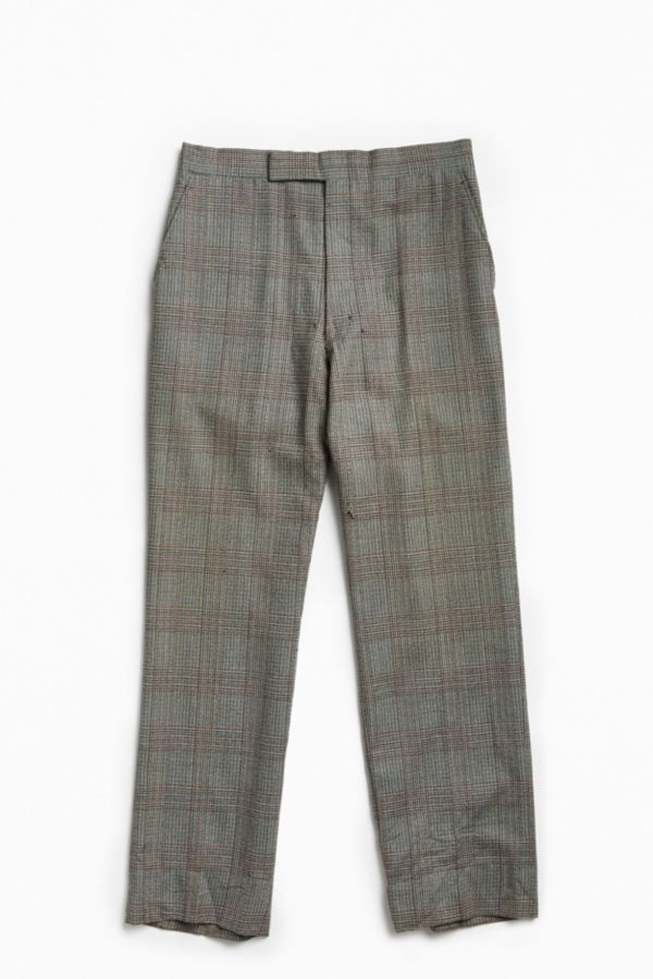 Vintage Grey + Red Checkered Menswear Pant | Urban Outfitters