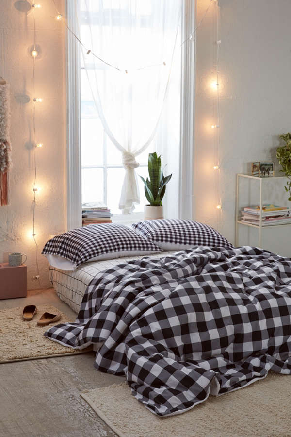 Slide View: 1: Caroline Okun For Deny Ebony Gingham Duvet Cover
