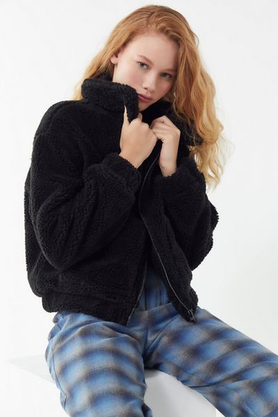 UO Cropped Teddy Jacket